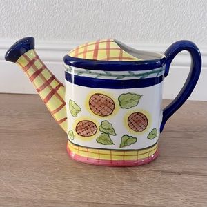 Cute Ceramic sunflowers Watering Can Spray Pitcher 7” H‎
